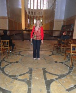 Sarah Barton at Chartres Cathedral Labyrinth